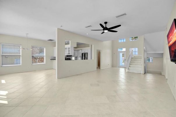 Empty room, Interior, Kitchen, Recessed Lighting