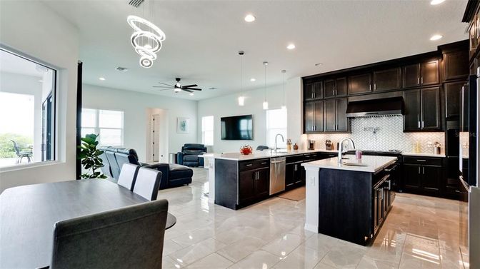Interior, Kitchen, Pendant Lights, Recessed Lighting, Stainless Steel Appliances