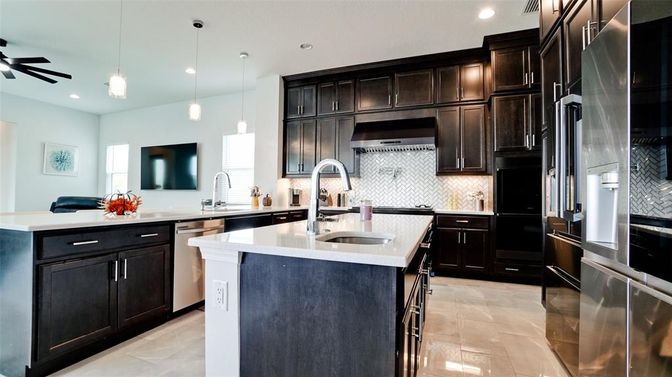 Interior, Kitchen, Pendant Lights, Recessed Lighting, Stainless Steel Appliances