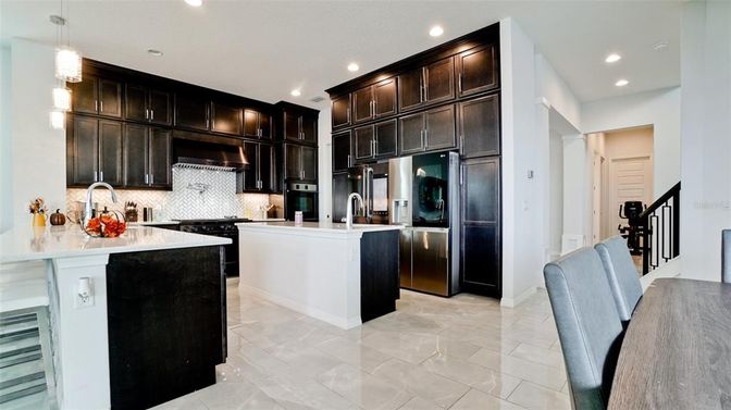 Interior, Kitchen, Pendant Lights, Recessed Lighting, Stainless Steel Appliances