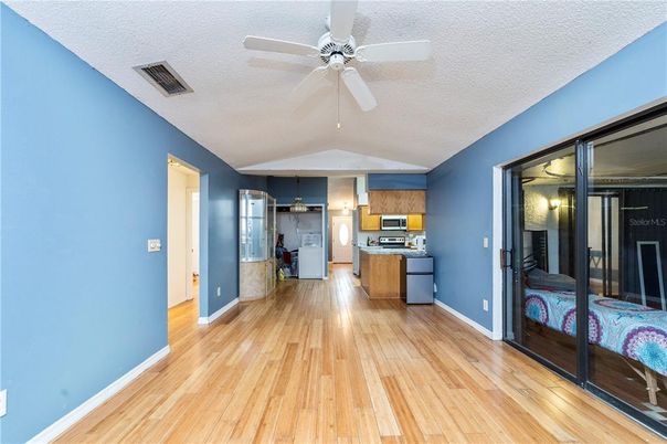 Bedroom, Interior, Kitchen, Stainless Steel Appliances, Wood Texture Flooring