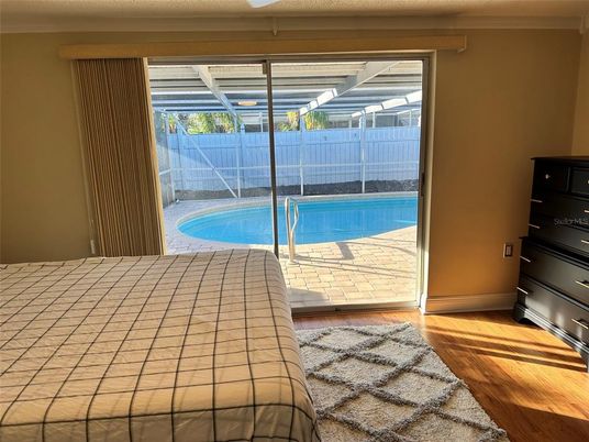 Interior, Pool, Sun Room, Wood Texture Flooring