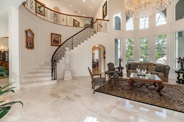 Chandelier, Interior, Living room, Recessed Lighting