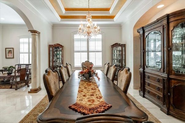Chandelier, Dining room, Interior, Recessed Lighting