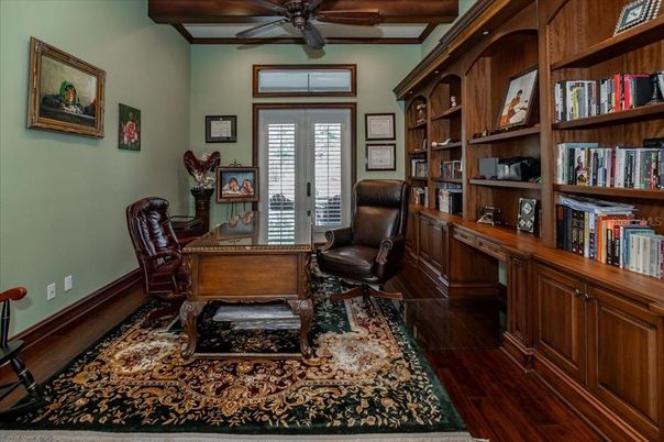 Home Office, Interior, Wooden Beams, Wood Texture Flooring