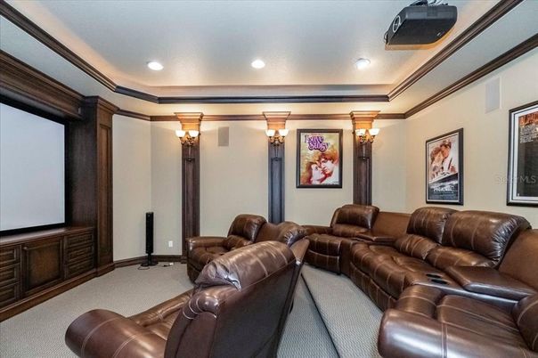 Interior, Projection Screen, Recessed Lighting, Theatre Room