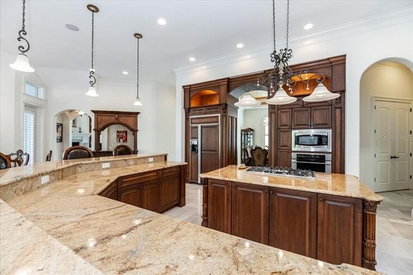 Interior, Kitchen, Pendant Lights, Recessed Lighting, Stainless Steel Appliances