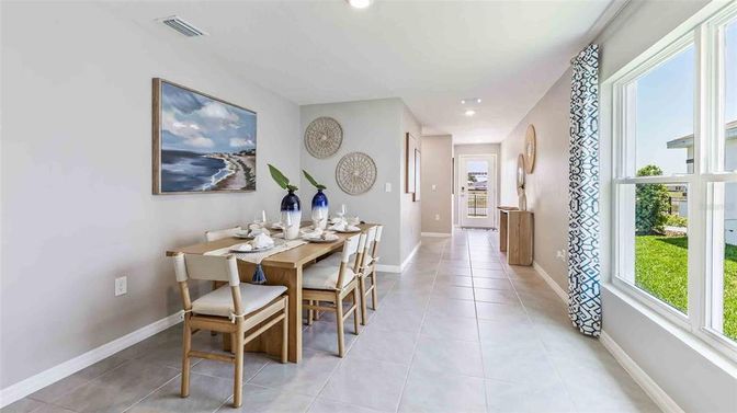 Dining room, Interior, Recessed Lighting