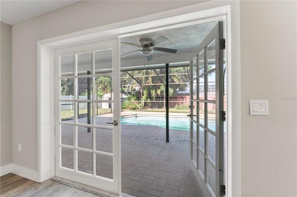 Interior, Pool, Sun Room, Wood Texture Flooring