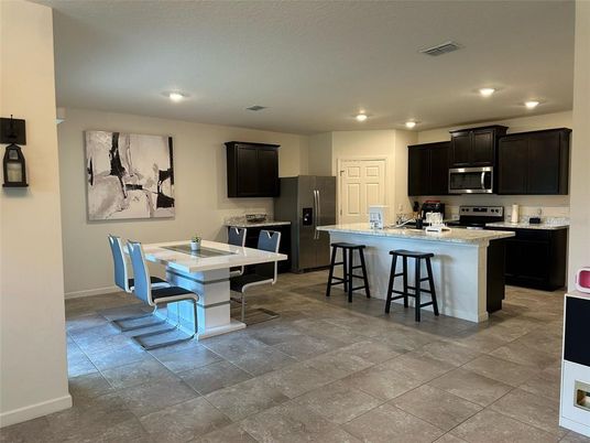 Dining room, Interior, Kitchen, Recessed Lighting, Stainless Steel Appliances