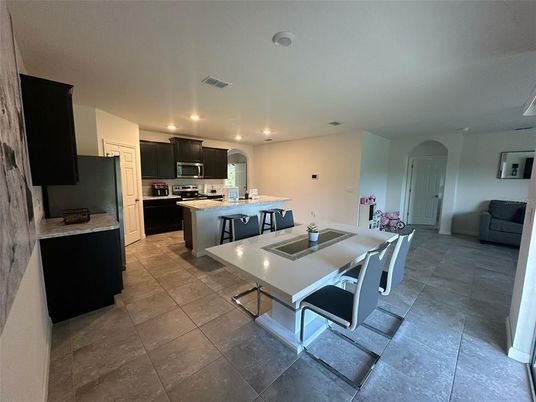 Dining room, Interior, Kitchen, Recessed Lighting