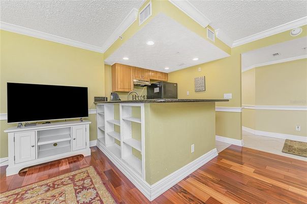 Interior, Kitchen, Recessed Lighting, Wood Texture Flooring
