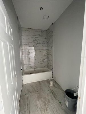 Bathroom, Interior, Marble, Marble Walls, Wood Texture Flooring