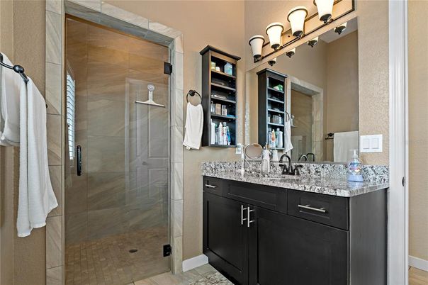 Bathroom, Dual Sink Vanities, Glass Shower, Interior