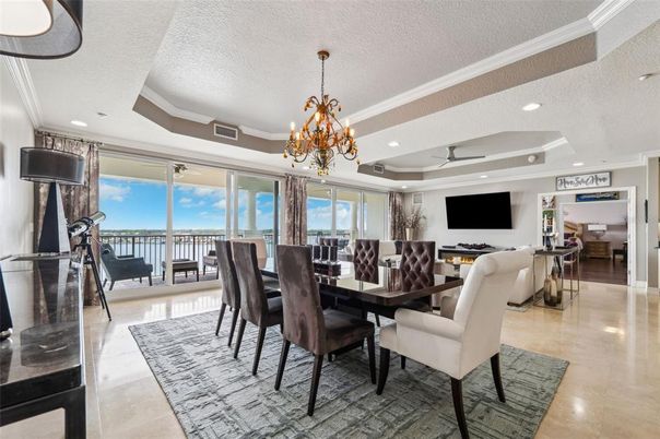 Chandelier, Dining room, Interior, Living room, Recessed Lighting