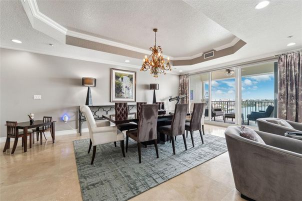Chandelier, Dining room, Interior, Living room, Recessed Lighting