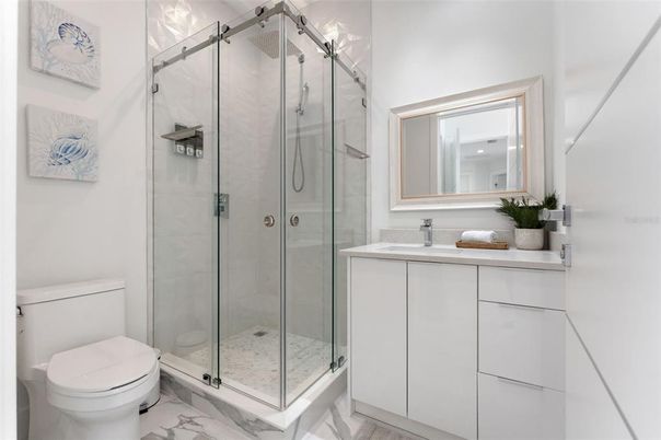 Bathroom, Glass Shower, Interior, Marble