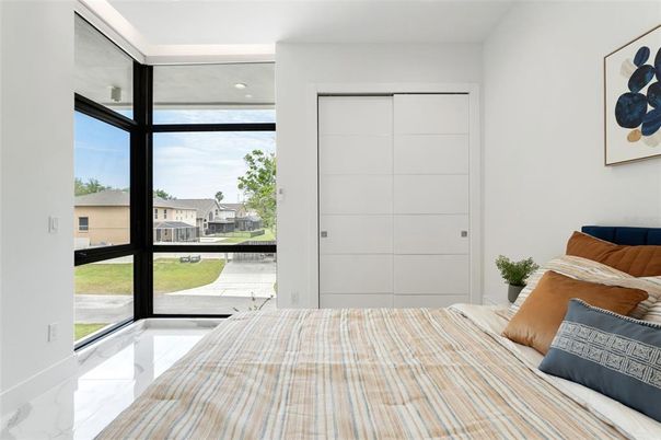 Bedroom, Interior, Marble, Recessed Lighting