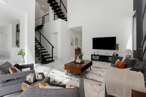 Interior, Living room, Marble, Recessed Lighting