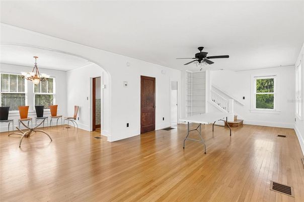 Chandelier, Dining room, Interior, Wood Texture Flooring