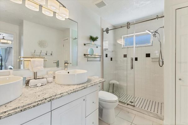 Bathroom, Dual Sink Vanities, Glass Shower, Interior