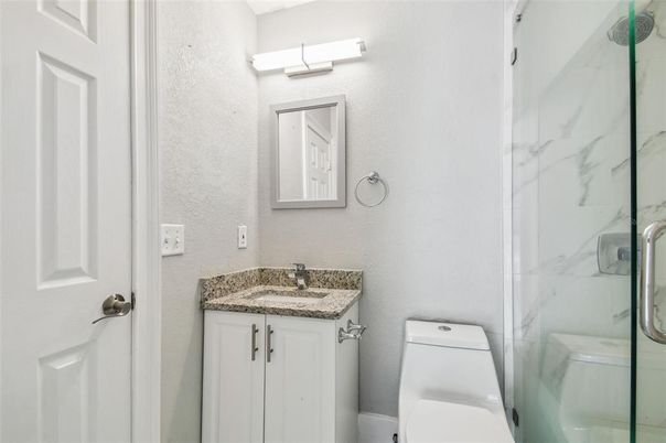 Bathroom, Glass Shower, Interior, Marble Walls