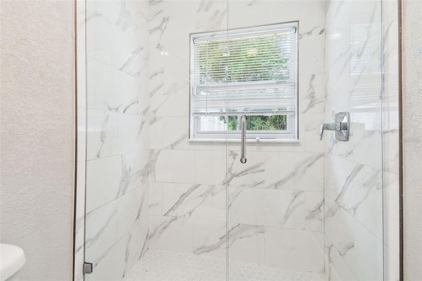 Bathroom, Glass Shower, Interior, Marble Walls