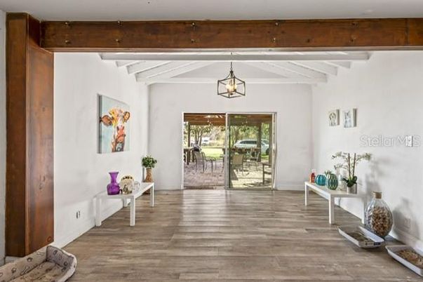 Interior, Pendant Lights, Wooden Beams, Wood Texture Flooring