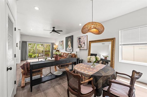 Home Office, Interior, Pendant Lights, Recessed Lighting, Wood Texture Flooring