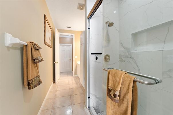 Bathroom, Glass Shower, Interior, Marble Walls