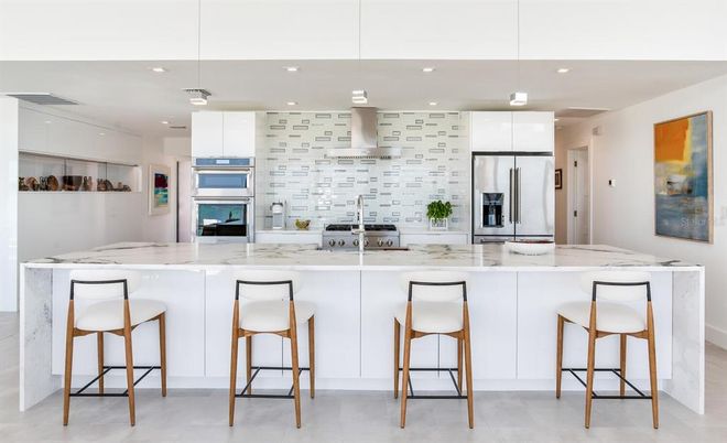 Interior, Kitchen, Pendant Lights, Recessed Lighting, Stainless Steel Appliances
