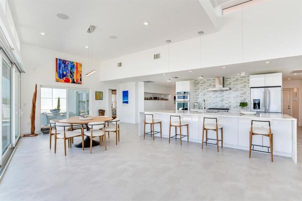 Dining room, Interior, Kitchen, Pendant Lights, Recessed Lighting, Stainless Steel Appliances