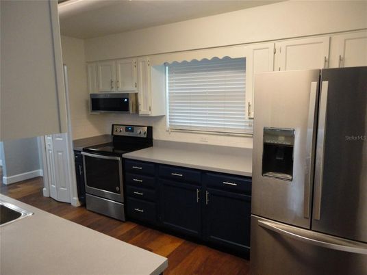 Interior, Kitchen, Stainless Steel Appliances, Wood Texture Flooring