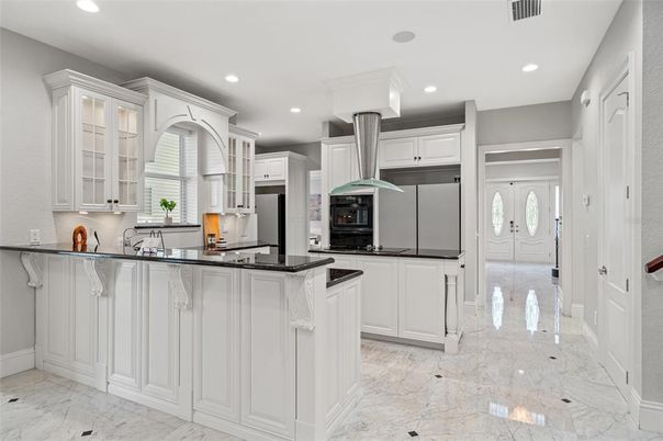 Interior, Kitchen, Marble, Recessed Lighting