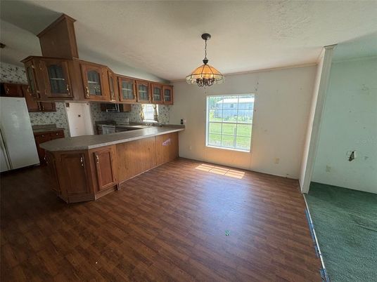 Chandelier, Interior, Kitchen, Wood Texture Flooring