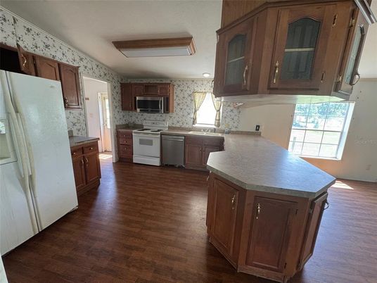 Interior, Kitchen, Wood Texture Flooring