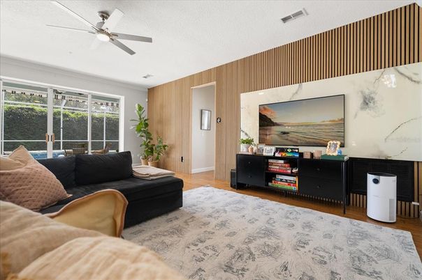Interior, Living room, Wood Texture Flooring, Wooden Walls