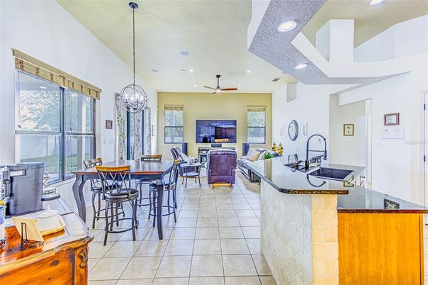 Dining room, Interior, Living room, Pendant Lights, Recessed Lighting