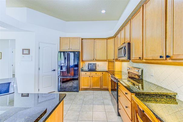 Interior, Kitchen, Recessed Lighting, Tile Countertops