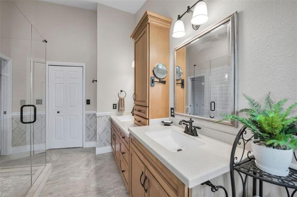 Bathroom, Dual Sink Vanities, Glass Shower, Interior