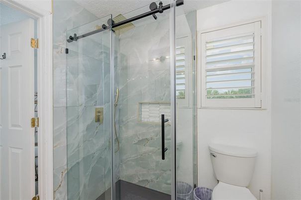 Bathroom, Glass Shower, Interior, Marble Walls