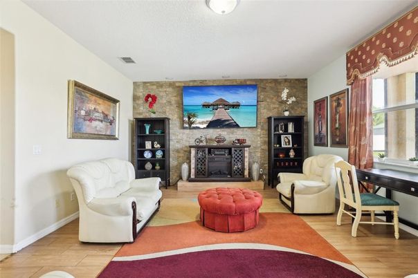 Fireplace, Interior, Stone Walls, Wood Texture Flooring