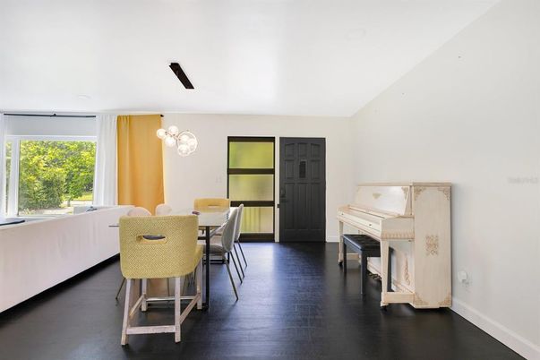 Dining room, Interior, Piano, Wood Texture Flooring