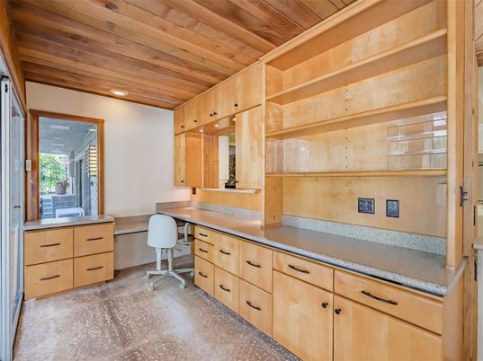 Home Office, Interior, Recessed Lighting, Wooden Ceilings