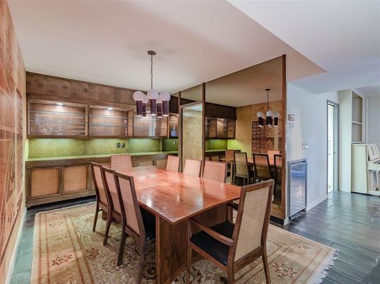 Dining room, Interior, Kitchen, Pendant Lights, Wood Texture Flooring
