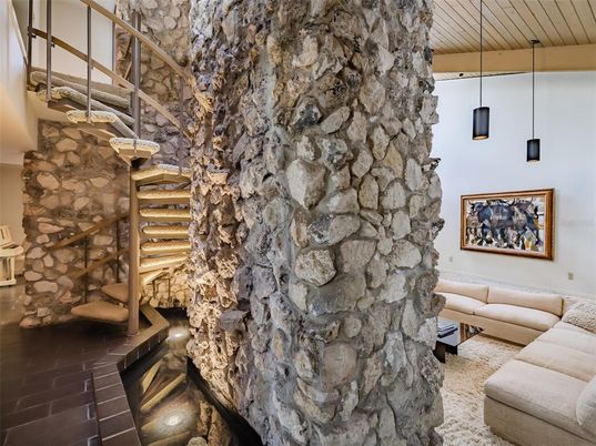 Interior, Pendant Lights, Stone Walls