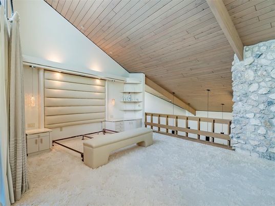 Interior, Pendant Lights, Stone Walls, Wooden Ceilings