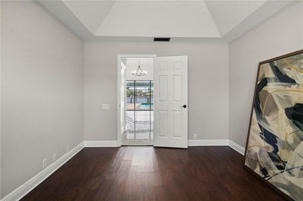 Chandelier, Empty room, Interior, Wood Texture Flooring