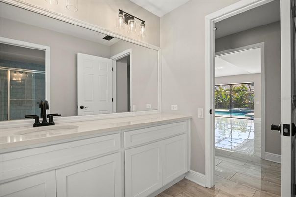 Bathroom, Dual Sink Vanities, Glass Shower, Interior