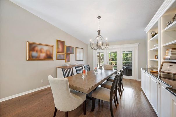 Chandelier, Dining room, Interior, Wood Texture Flooring